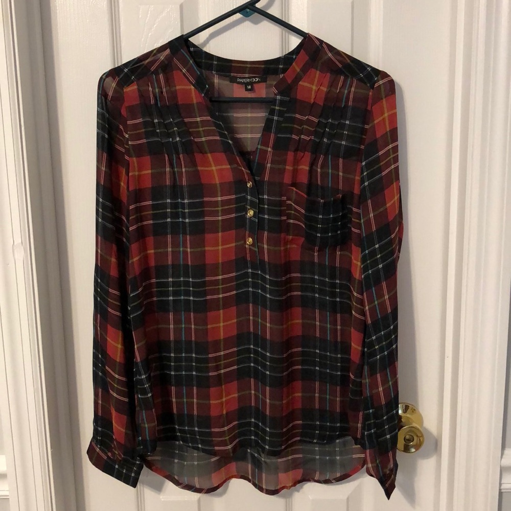 Plaid Sheer Tunic